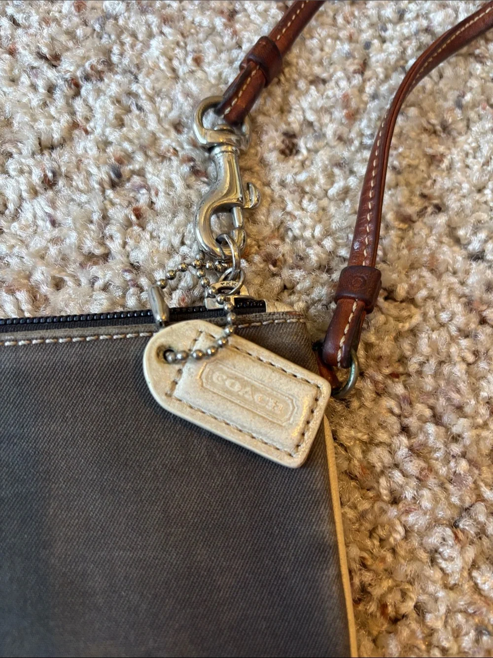 Coach Canvas Two-Tone Wristlet